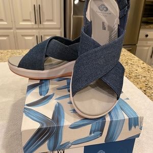 Clarks Cloudsteppers, Wedge Sandals, Size 10M